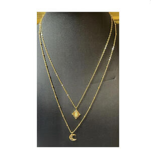 Amber Sceats 18K Gold Plate Two Strand Necklace, Brand New, $89 Retail